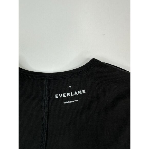 Everlane‎ Women's Black The Ribbed Supima Cotton Crew Neck Tee XS/C26 - Picture 7 of 12